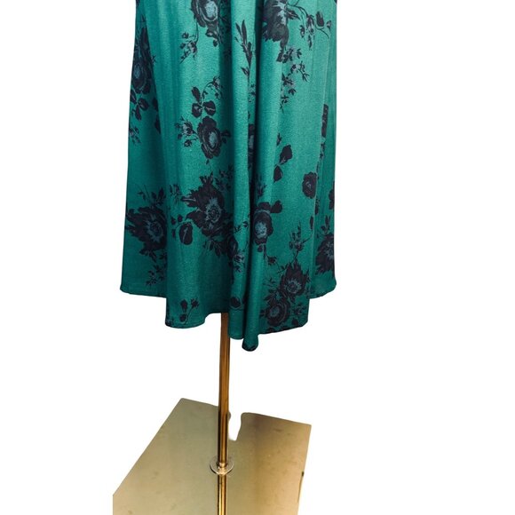 NWT Band Of The Free Small Emerald Green & Black Floral Midi Skirt Viscose - Picture 13 of 14